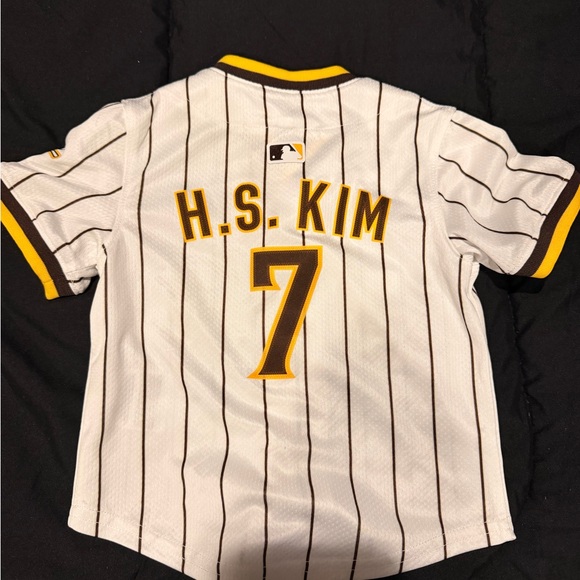 Nike White and Black Striped Padres Jersey - Picture 2 of 2